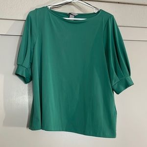 H&M green blouse size medium
